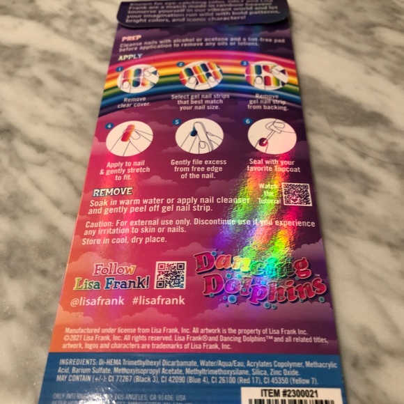 Orly Lisa Frank Limited Edition Dancing Dolphins Nail Wraps - Picture 2 of 2